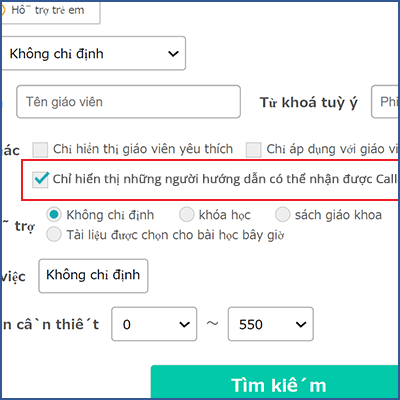 Quy trình đặt trước bài học bằng cách sử dụng tùy chọn all-you-can-take của callan